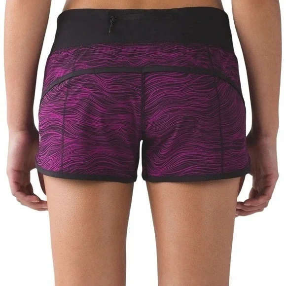 Lululemon Speed Short (2 1/2") Life Lines Polar Pink Black / Black Size 6 - Picture 8 of 8
